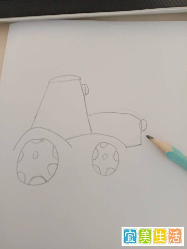 简笔画 如何画拖拉机