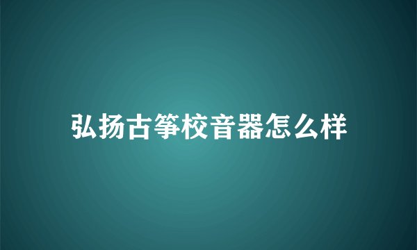 弘扬古筝校音器怎么样