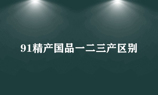 91精产国品一二三产区别
