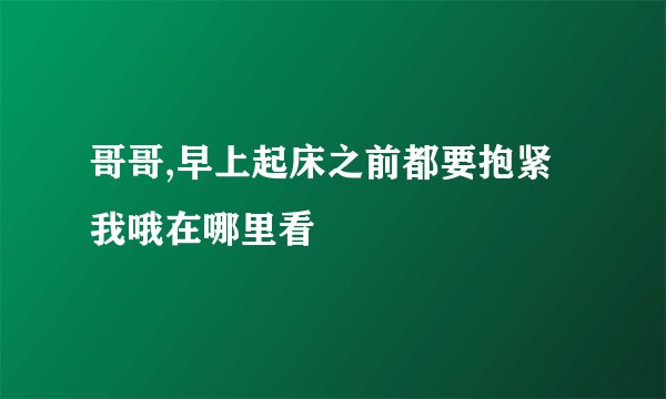 哥哥,早上起床之前都要抱紧我哦在哪里看