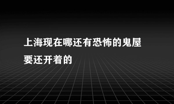 上海现在哪还有恐怖的鬼屋 要还开着的