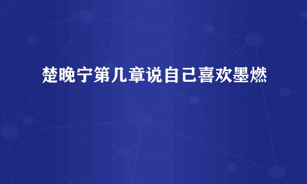 楚晚宁第几章说自己喜欢墨燃