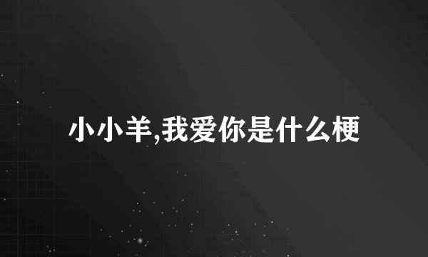 小小羊,我爱你是什么梗