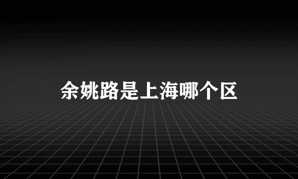 余姚路是上海哪个区