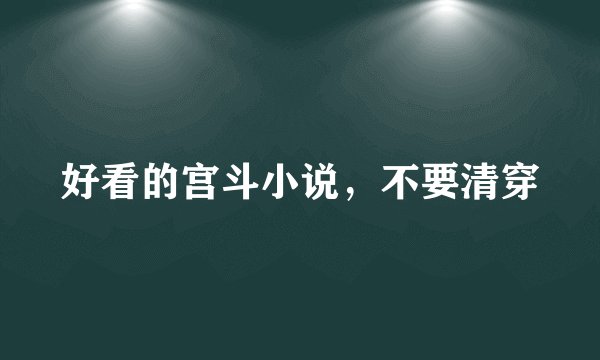 好看的宫斗小说，不要清穿