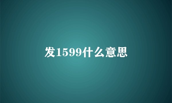 发1599什么意思