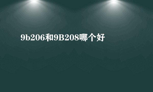 9b206和9B208哪个好