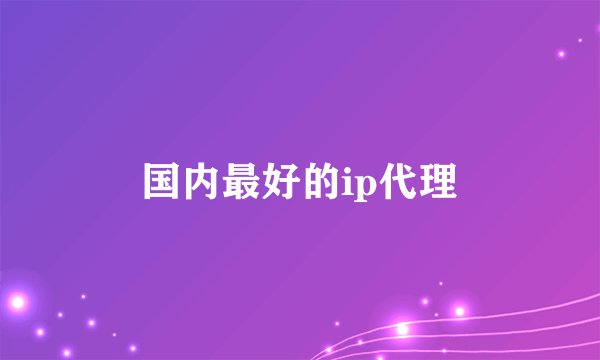 国内最好的ip代理