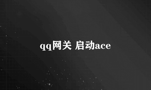qq网关 启动ace