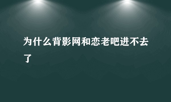 为什么背影网和恋老吧进不去了