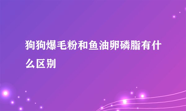 狗狗爆毛粉和鱼油卵磷脂有什么区别