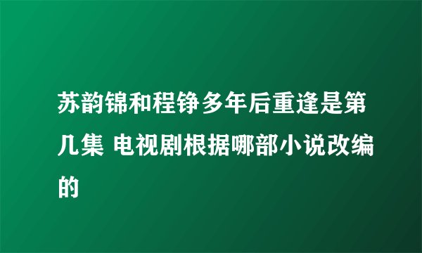 苏韵锦和程铮多年后重逢是第几集 电视剧根据哪部小说改编的