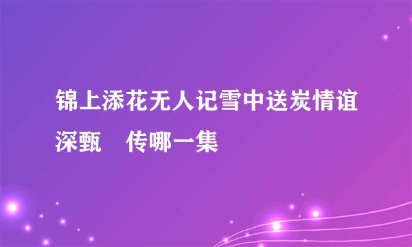 锦上添花无人记雪中送炭情谊深甄嬛传哪一集