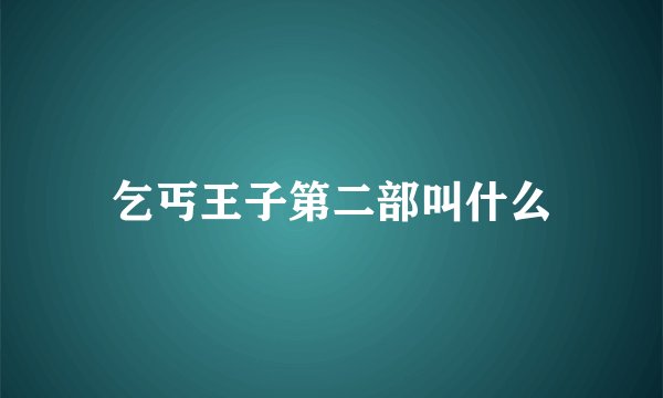 乞丐王子第二部叫什么