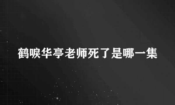 鹤唳华亭老师死了是哪一集