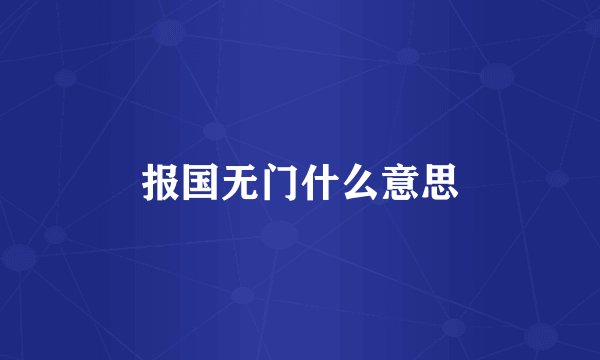 报国无门什么意思