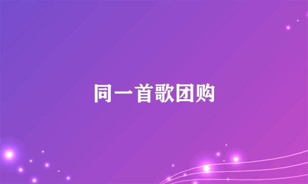 同一首歌团购