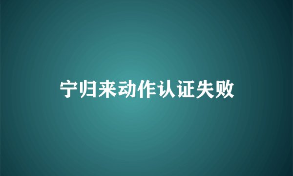 宁归来动作认证失败