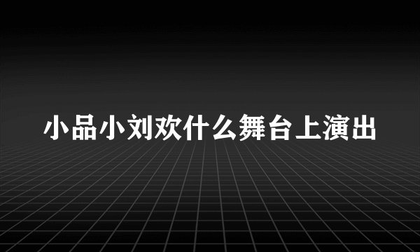 小品小刘欢什么舞台上演出