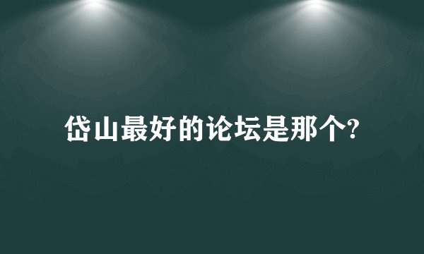 岱山最好的论坛是那个?