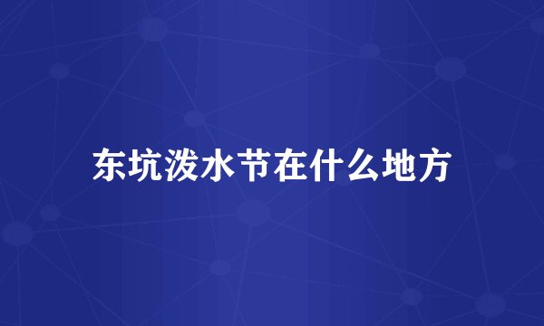 东坑泼水节在什么地方