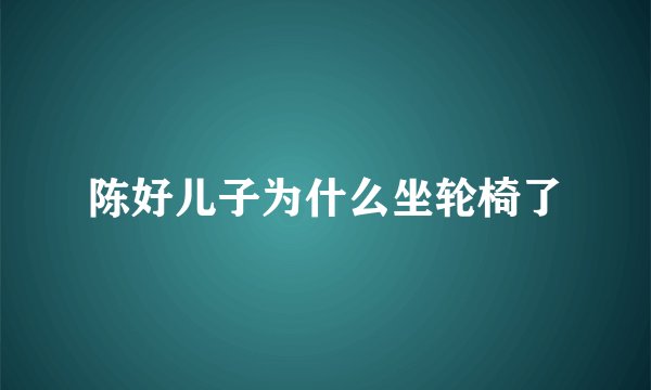 陈好儿子为什么坐轮椅了