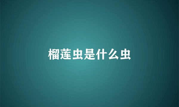 榴莲虫是什么虫