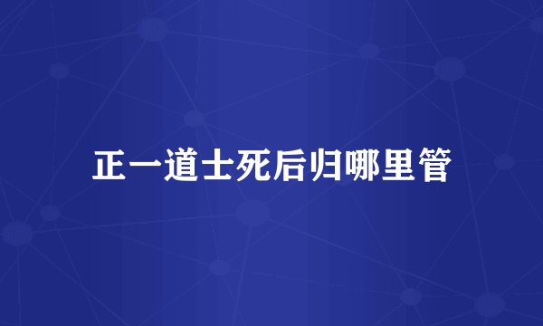 正一道士死后归哪里管