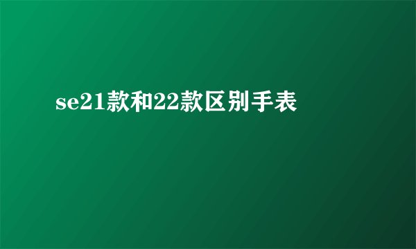 se21款和22款区别手表