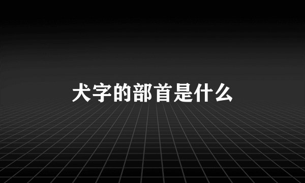 犬字的部首是什么