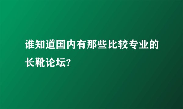 谁知道国内有那些比较专业的长靴论坛?