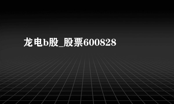 龙电b股_股票600828