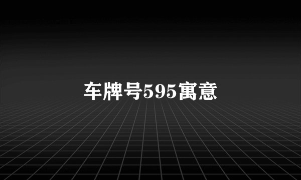 车牌号595寓意
