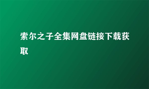 索尔之子全集网盘链接下载获取