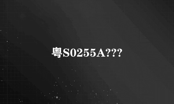 粤S0255A???
