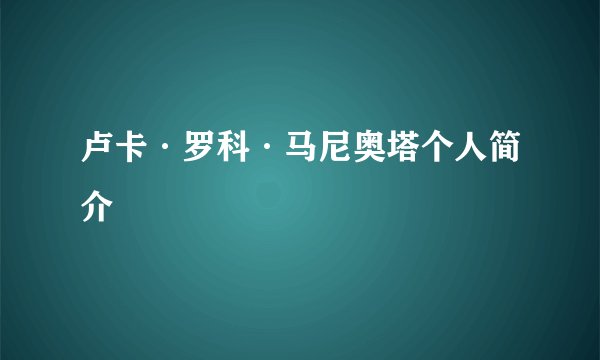 卢卡·罗科·马尼奥塔个人简介