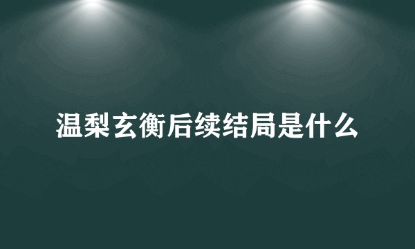 温梨玄衡后续结局是什么