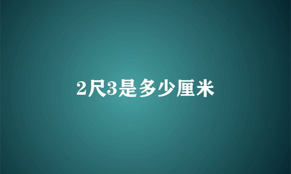 2尺3是多少厘米