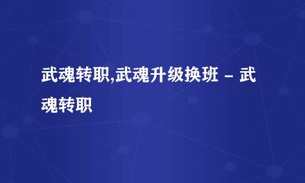武魂转职,武魂升级换班 - 武魂转职