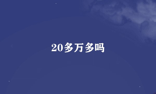 20多万多吗