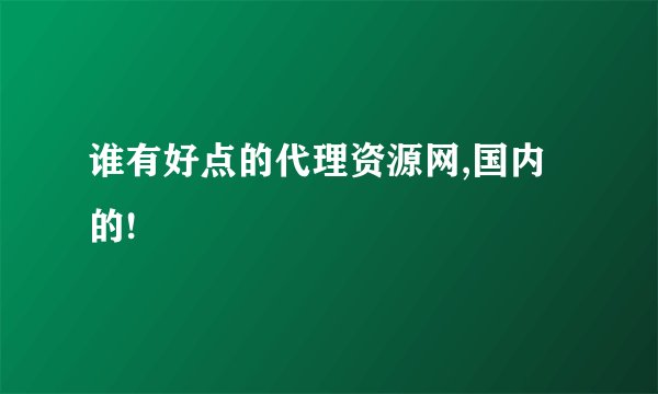 谁有好点的代理资源网,国内的!