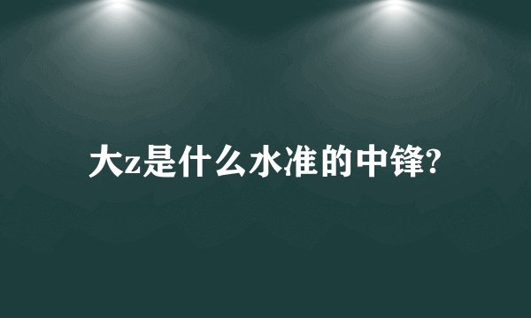 大z是什么水准的中锋?