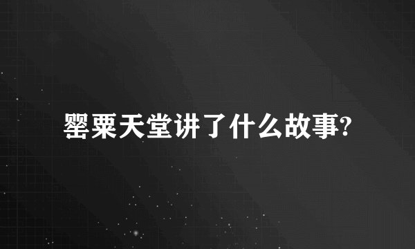罂粟天堂讲了什么故事?