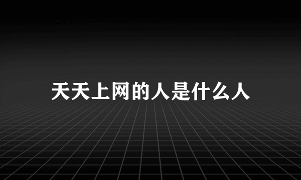 天天上网的人是什么人