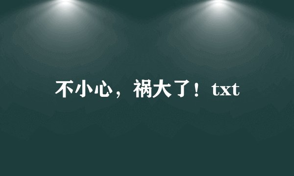 不小心，祸大了！txt