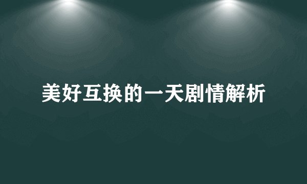 美好互换的一天剧情解析