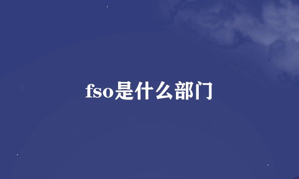 fso是什么部门
