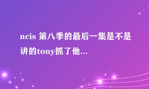 ncis 第八季的最后一集是不是讲的tony抓了他的前上司？