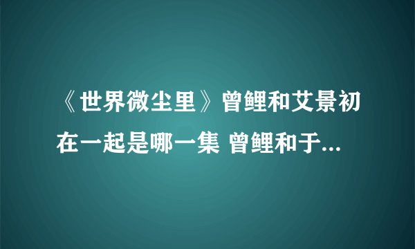 《世界微尘里》曾鲤和艾景初在一起是哪一集 曾鲤和于易为什么会分手