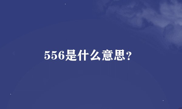 556是什么意思？